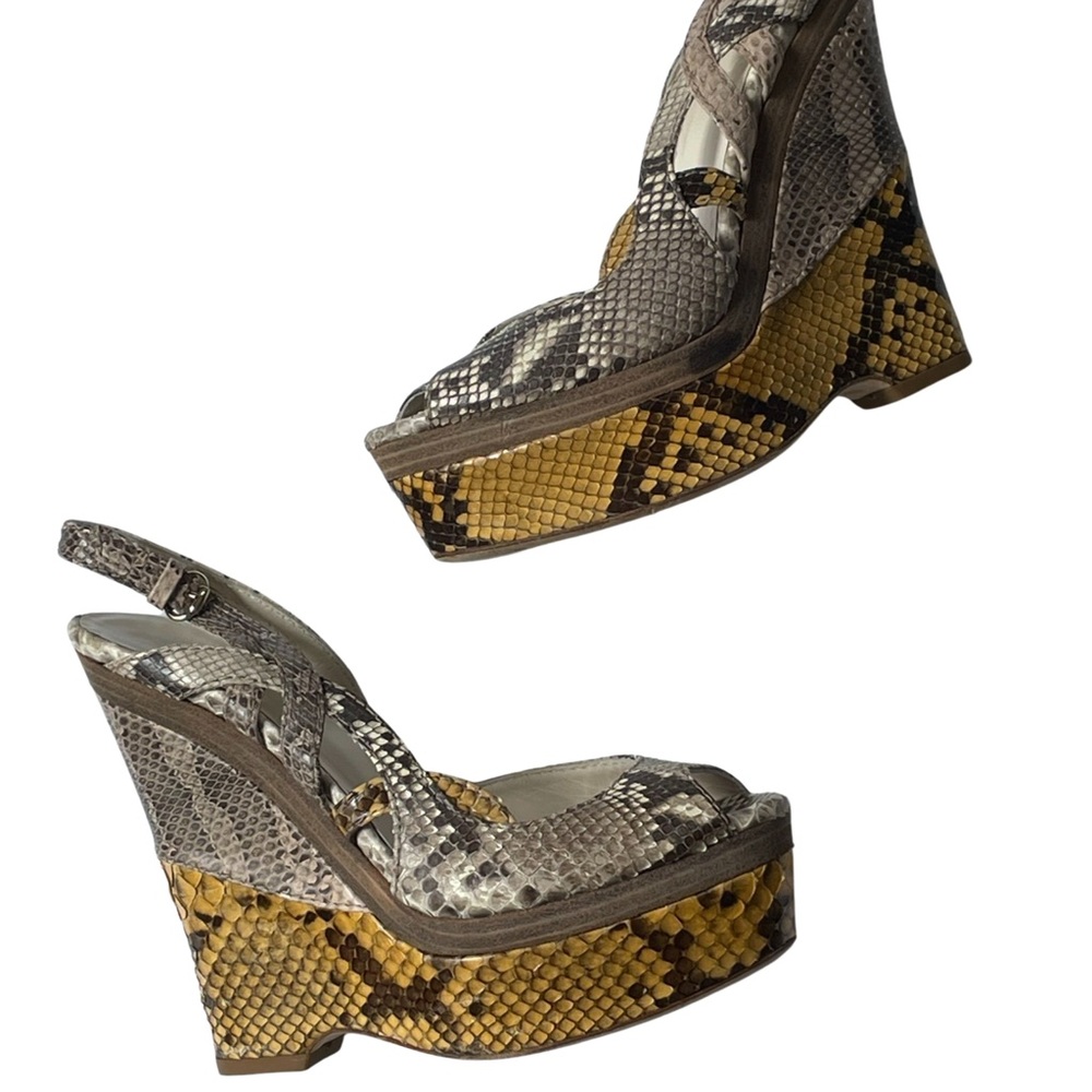 Gucci Python Kotao Wedge Sandals - image 8